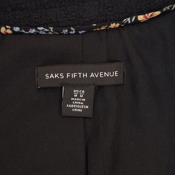 SAKS FIFTH AVENUE Black Blazer with Gold Accents - Picture 5 of 9